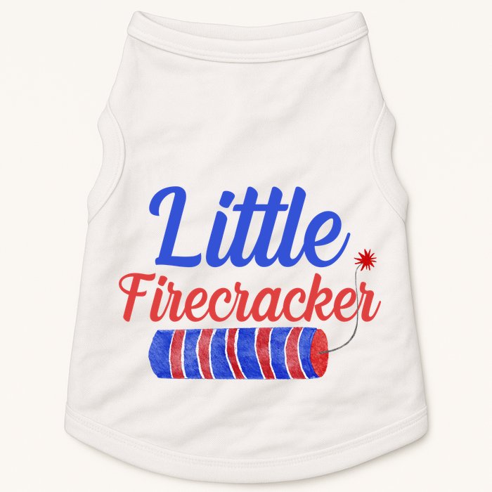 Little Firecracker Funny 4th Of July Doggie Tank