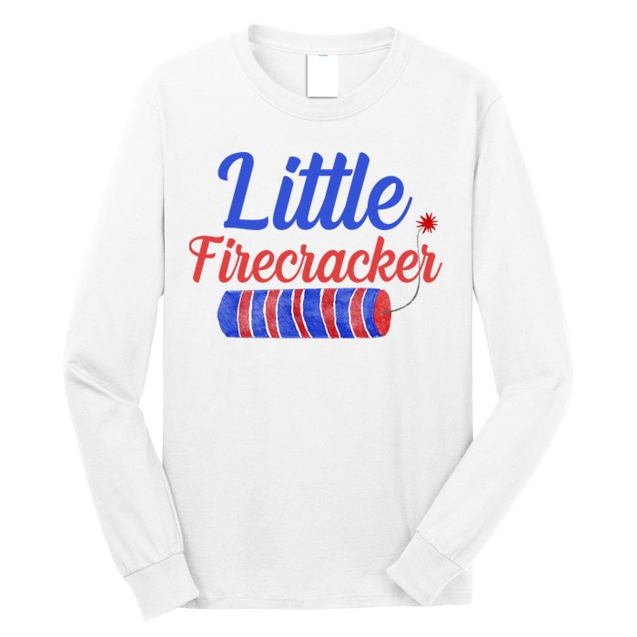Little Firecracker Funny 4th Of July Long Sleeve Shirt