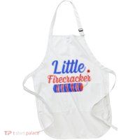 Little Firecracker Funny 4th Of July Full-Length Apron With Pockets