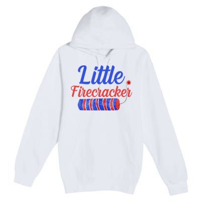Little Firecracker Funny 4th Of July Premium Pullover Hoodie