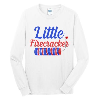 Little Firecracker Funny 4th Of July Tall Long Sleeve T-Shirt