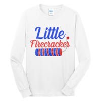 Little Firecracker Funny 4th Of July Tall Long Sleeve T-Shirt