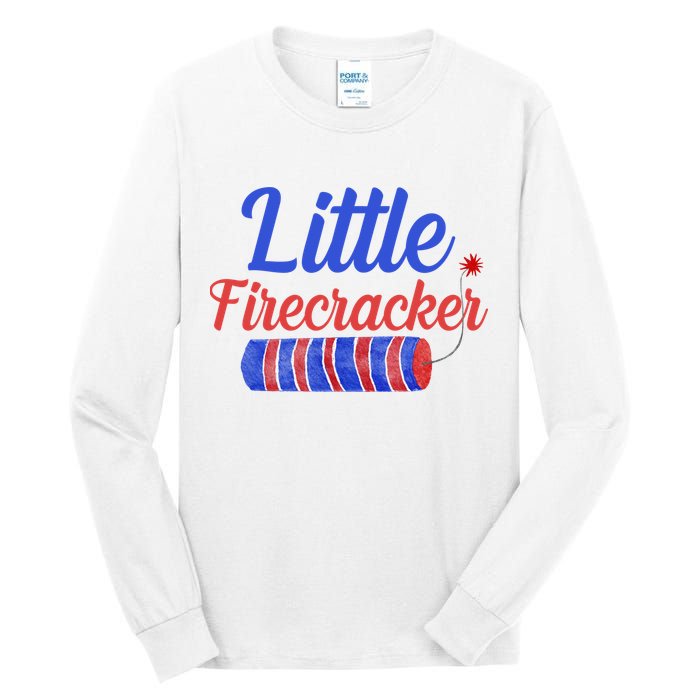 Little Firecracker Funny 4th Of July Tall Long Sleeve T-Shirt