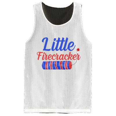 Little Firecracker Funny 4th Of July Mesh Reversible Basketball Jersey Tank