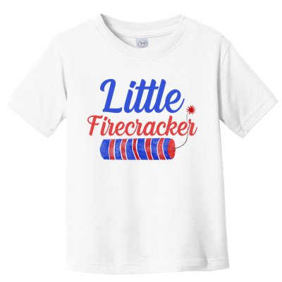 Little Firecracker Funny 4th Of July Toddler T-Shirt