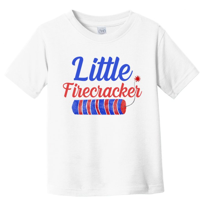 Little Firecracker Funny 4th Of July Toddler T-Shirt