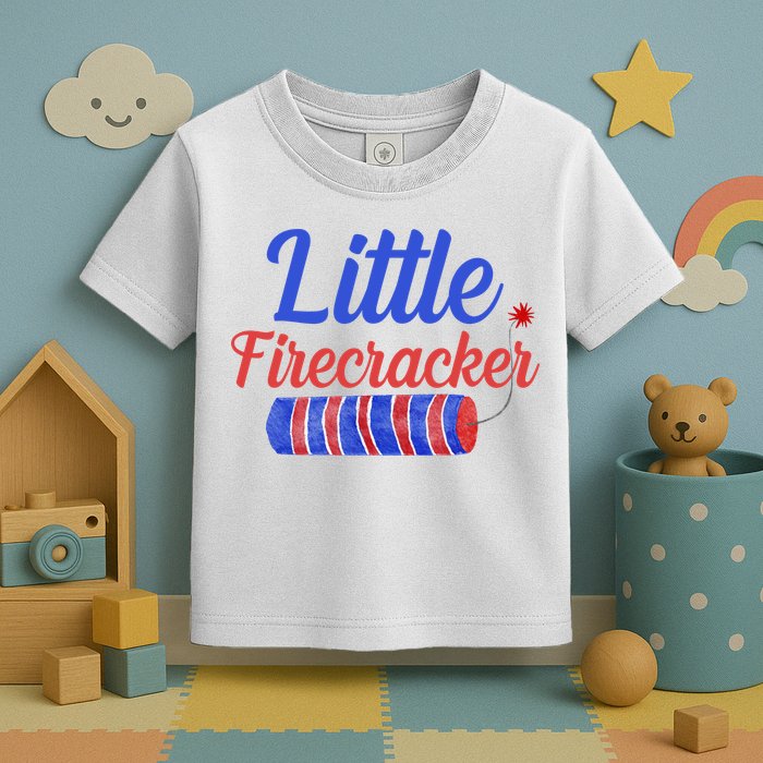 Little Firecracker Funny 4th Of July Toddler T-Shirt