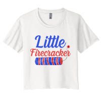 Little Firecracker Funny 4th Of July Crop Top