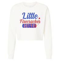 Little Firecracker Funny 4th Of July Cropped Pullover Crew