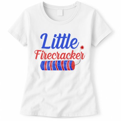 Little Firecracker Funny 4th Of July Womens T-Shirt