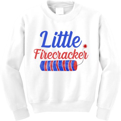 Little Firecracker Funny 4th Of July Kids Sweatshirt