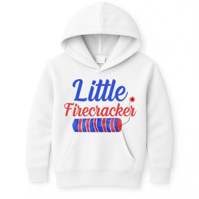 Little Firecracker Funny 4th Of July Kids Hoodie