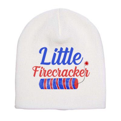 Little Firecracker Funny 4th Of July Short Acrylic Beanie