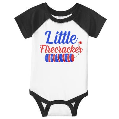 Little Firecracker Funny 4th Of July Infant Baby Jersey Bodysuit