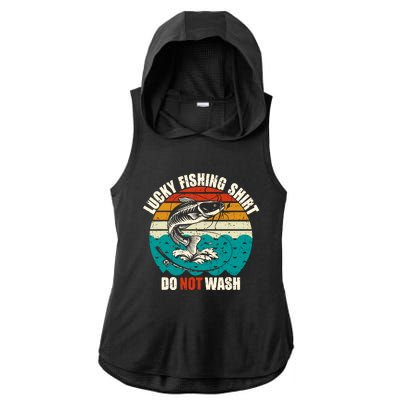 Lucky Fishing Funny Catfish Ladies PosiCharge Tri-Blend Wicking Draft Hoodie Tank