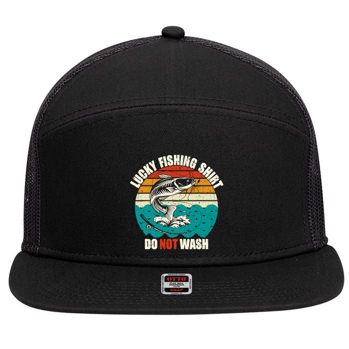 Lucky Fishing Funny Catfish 7 Panel Mesh Trucker Snapback Hat