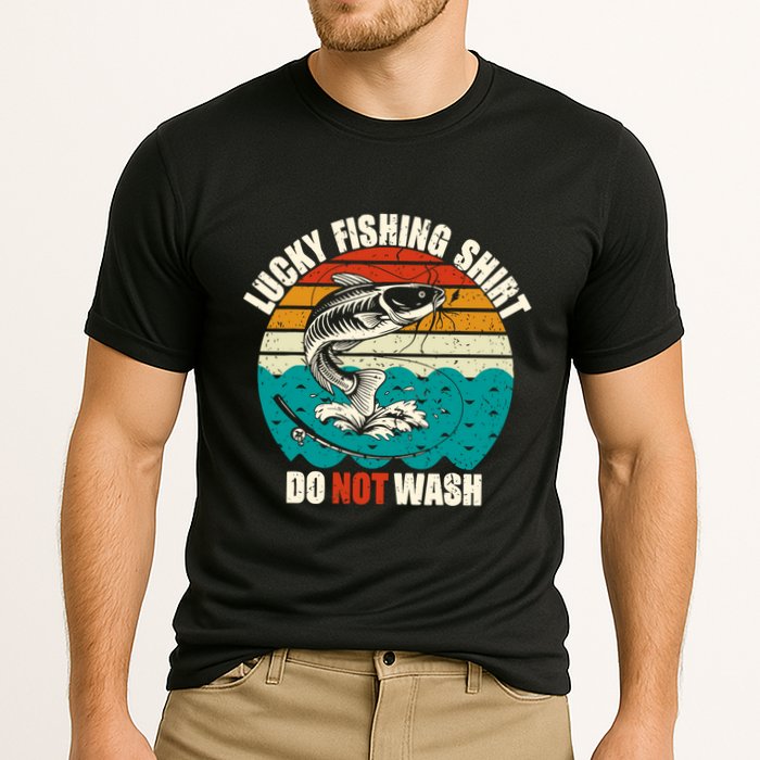 Lucky Fishing Funny Catfish Cooling Performance Crew T-Shirt