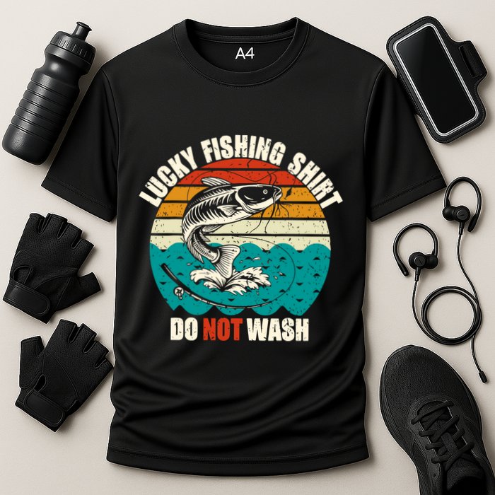 Lucky Fishing Funny Catfish Cooling Performance Crew T-Shirt