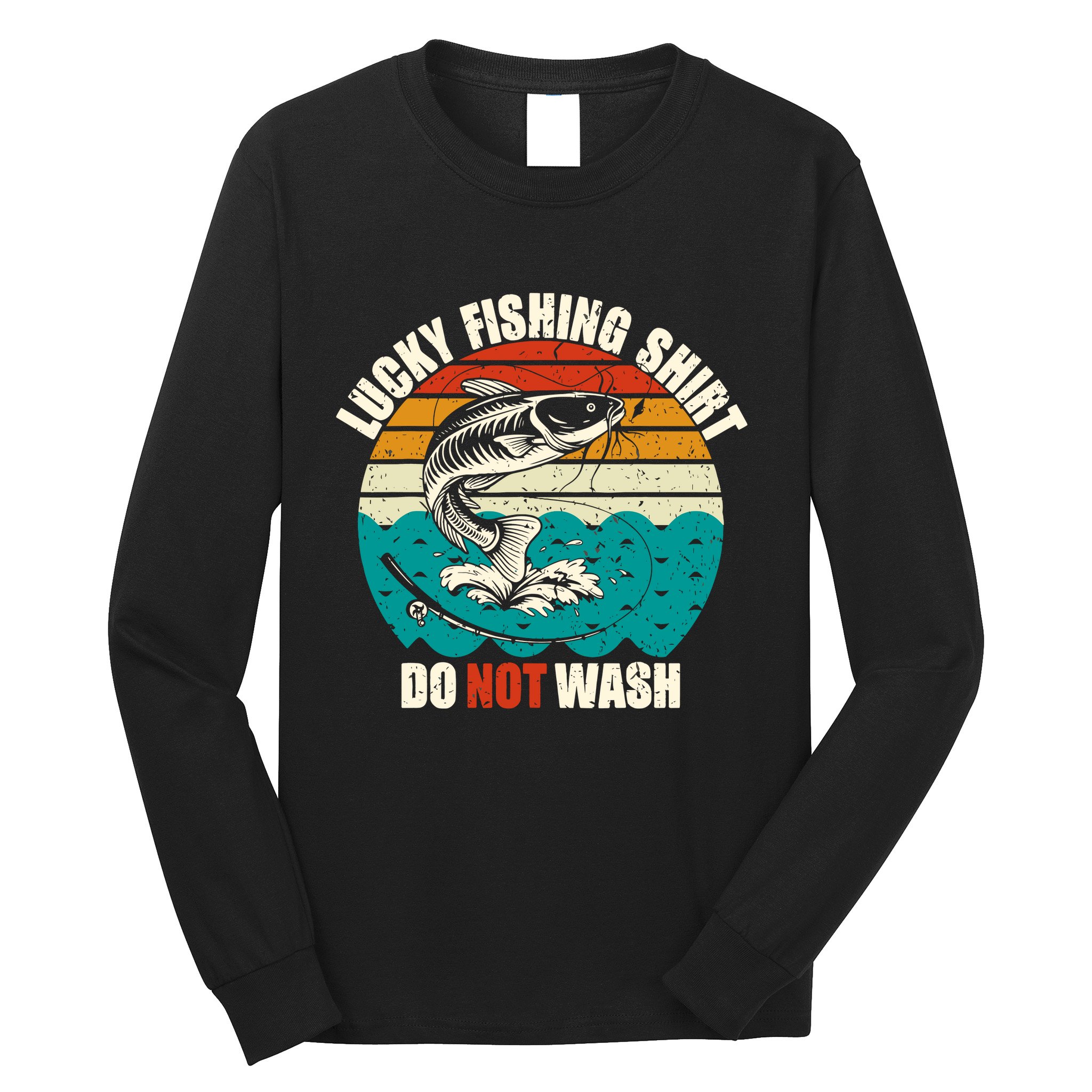 Lucky Fishing Funny Catfish Long Sleeve Shirt