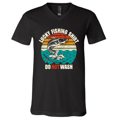 Lucky Fishing Funny Catfish V-Neck T-Shirt