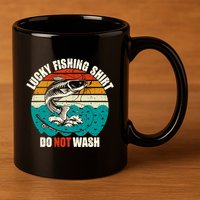 Lucky Fishing Funny Catfish 11oz C Handle Ceramic Mug