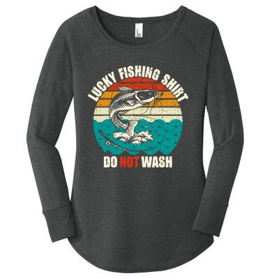 Lucky Fishing Funny Catfish Women's Perfect Tri Tunic Long Sleeve Shirt