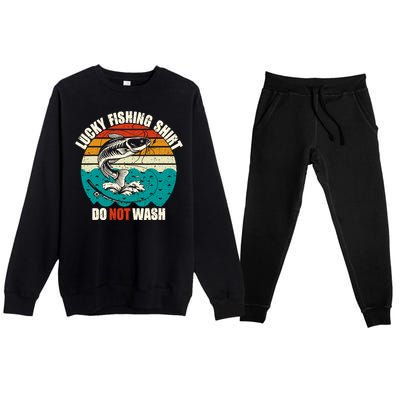 Lucky Fishing Funny Catfish Premium Crewneck Sweatsuit Set