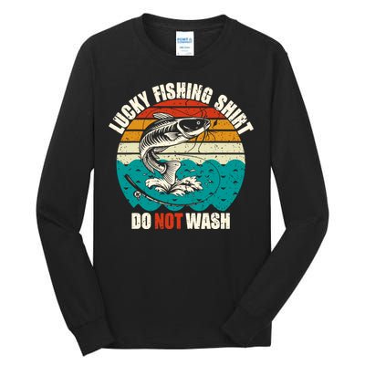 Lucky Fishing Funny Catfish Tall Long Sleeve T-Shirt