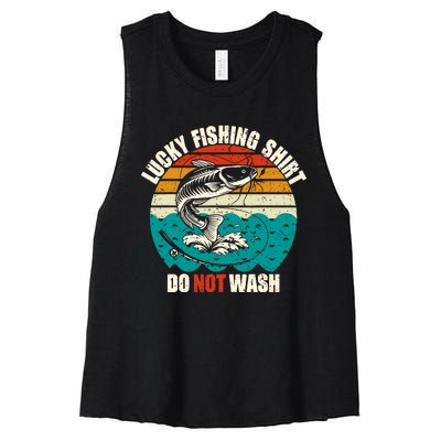 Lucky Fishing Funny Catfish Women's Racerback Cropped Tank