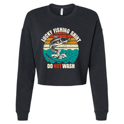 Lucky Fishing Funny Catfish Cropped Pullover Crew