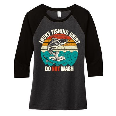 Lucky Fishing Funny Catfish Women's Tri-Blend 3/4-Sleeve Raglan Shirt