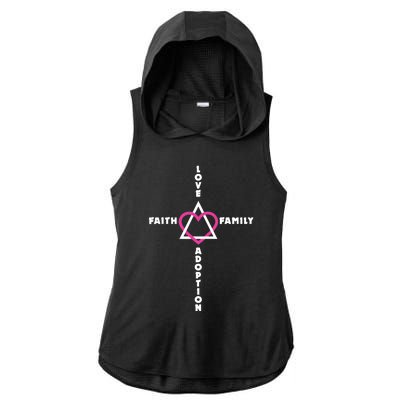 Love Faith Family Adoption Family Children Adoption Day Ladies PosiCharge Tri-Blend Wicking Draft Hoodie Tank