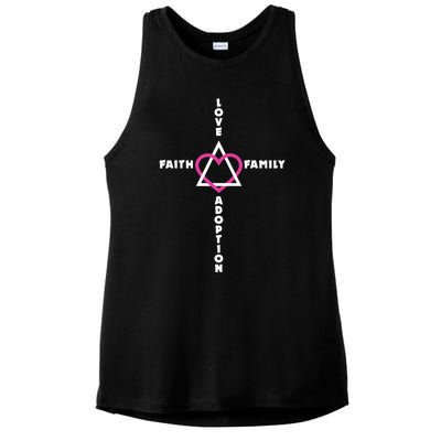 Love Faith Family Adoption Family Children Adoption Day Ladies PosiCharge Tri-Blend Wicking Tank