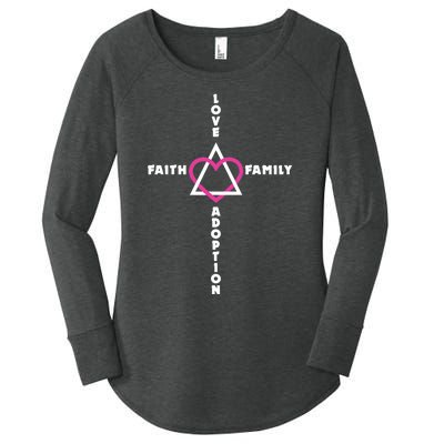 Love Faith Family Adoption Family Children Adoption Day Women's Perfect Tri Tunic Long Sleeve Shirt