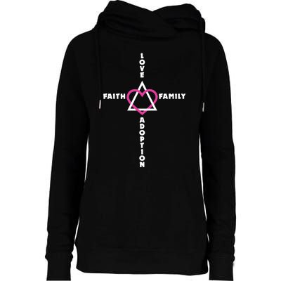 Love Faith Family Adoption Family Children Adoption Day Womens Funnel Neck Pullover Hood