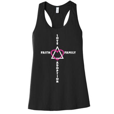 Love Faith Family Adoption Family Children Adoption Day Women's Racerback Tank