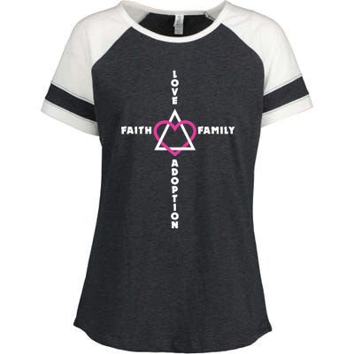 Love Faith Family Adoption Family Children Adoption Day Enza Ladies Jersey Colorblock Tee