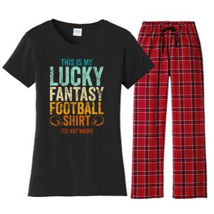 Lucky Fantasy Football Draft Party Do Not Wash Women's Flannel Pajama Set