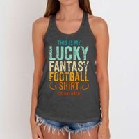 Lucky Fantasy Football Draft Party Do Not Wash Women's Knotted Racerback Tank