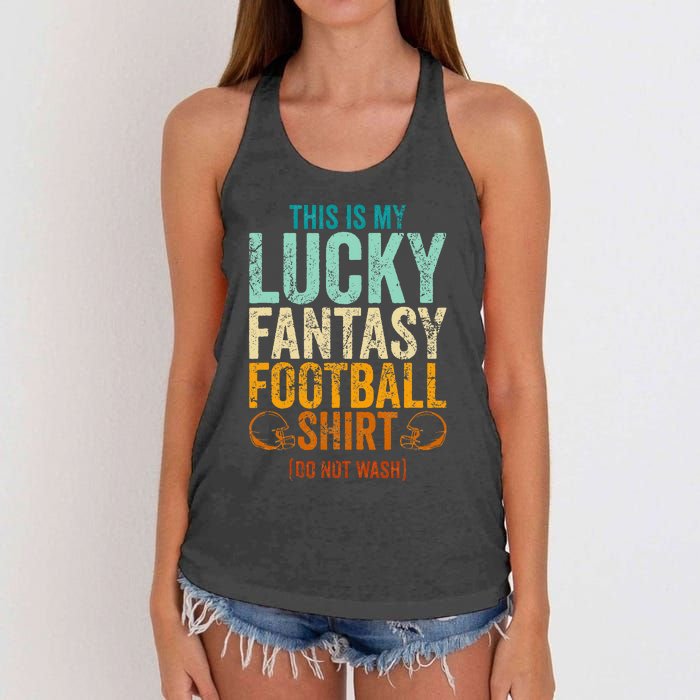 Lucky Fantasy Football Draft Party Do Not Wash Women's Knotted Racerback Tank