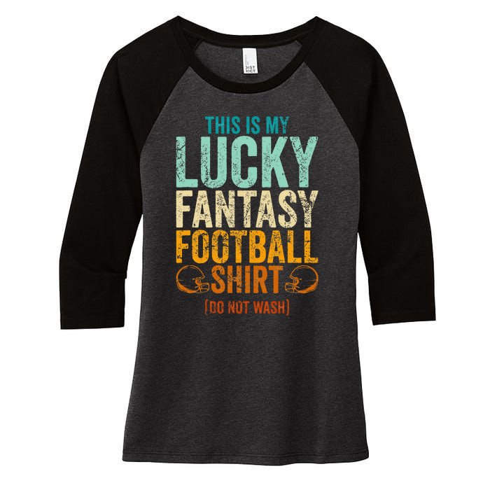 Lucky Fantasy Football Draft Party Do Not Wash Women's Tri-Blend 3/4-Sleeve Raglan Shirt