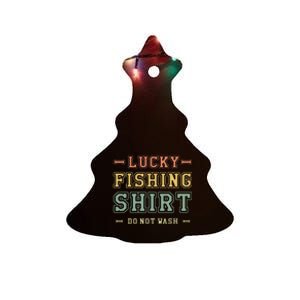 Lucky Fishing Fisherman Lake Fishing Lucky Fishing Ceramic Tree Ornament