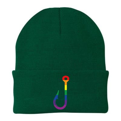 Lgbt Flag Fishing Hook Gay Angler Queer Pride Rainbow Knit Cap Winter Beanie