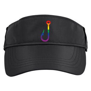 Lgbt Flag Fishing Hook Gay Angler Queer Pride Rainbow Adult Drive Performance Visor