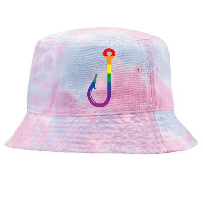 Lgbt Flag Fishing Hook Gay Angler Queer Pride Rainbow Tie-Dyed Bucket Hat