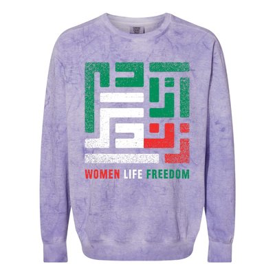  Life Freedom Free Iran Colorblast Crewneck Sweatshirt