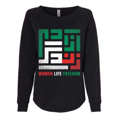  Life Freedom Free Iran Womens California Wash Sweatshirt