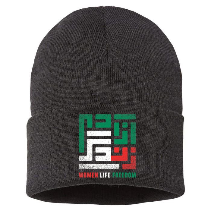  Life Freedom Free Iran Sustainable Knit Beanie