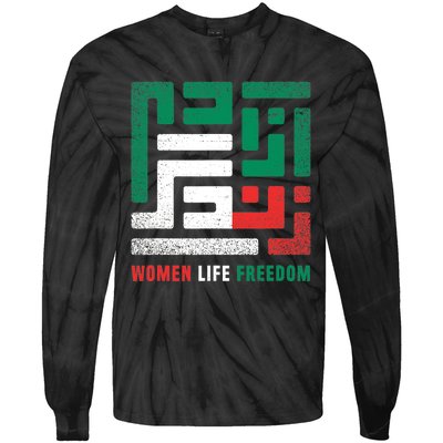  Life Freedom Free Iran Tie-Dye Long Sleeve Shirt