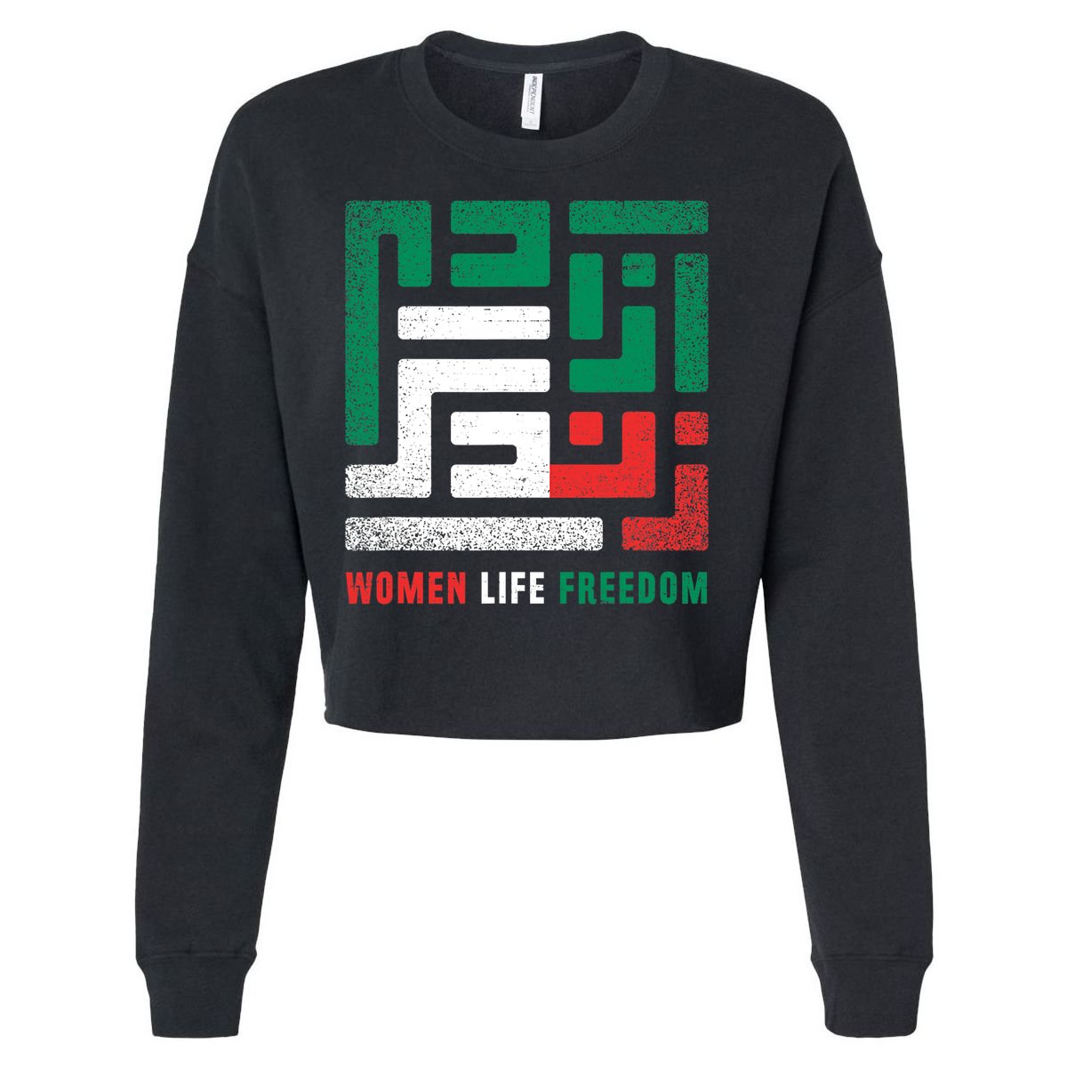  Life Freedom Free Iran Cropped Pullover Crew